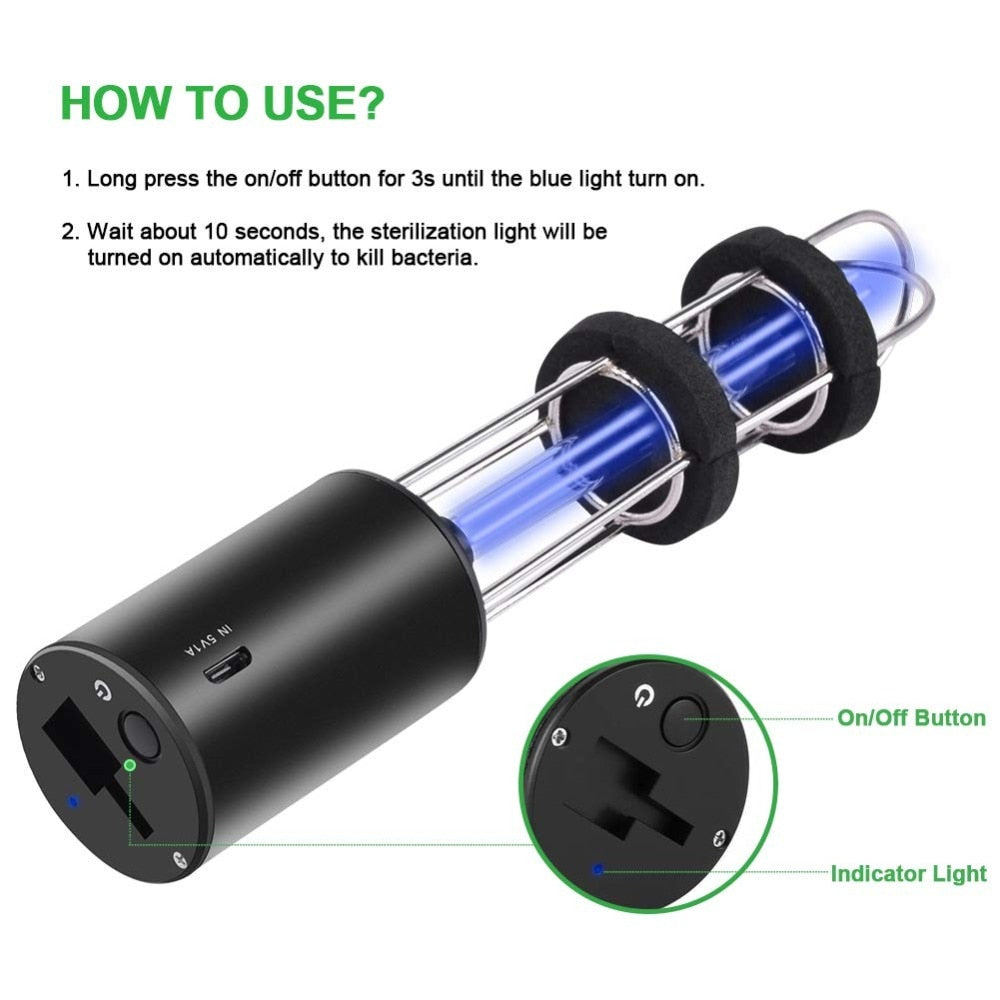 Rechargeable UV Sterilizer Light